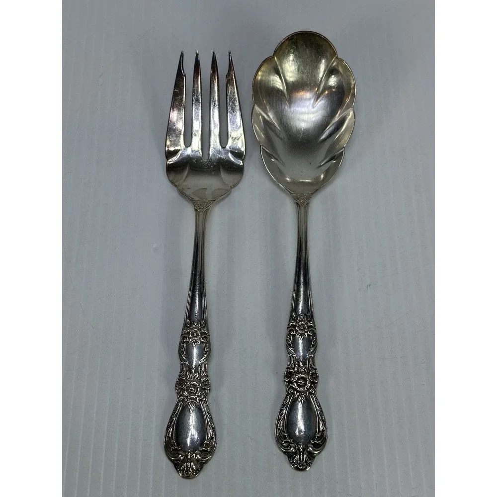 4 Vintage Lot 1847 Rogers Brothers HERITAGE Silver Plate Serving Spoon 9
